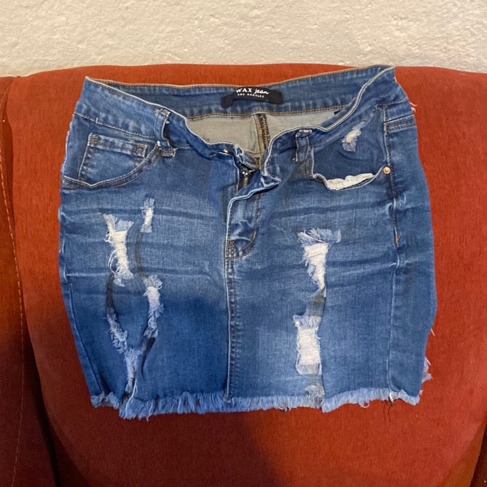 Wax jeans skirt
